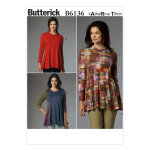 Patron butterick b6136y top, blouse femme 34 - 42 - butterick - mondial tissus