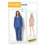 Patron butterick b6296e5 pyjama femme, 42 - 50 - butterick - mondial tissus