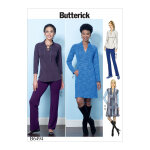 Patron butterick b6494e5 top, veste, robe, pantalon femme 42 - 50 - butterick - mondial tissus