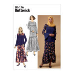Patron butterick b6636a5 top, jupe, blouse femme 34 - 42 - butterick - mondial tissus