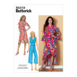 Patron butterick b6658e5 robe portefeuille et combinaison femme 42 - 50 - butterick - mondial tissus