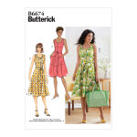 Patron butterick b6674a5 robe boutonn�e femme 34 - 42 - butterick - mondial tissus