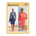 Patron butterick b6821b5 jupe, veste peplum femme 36 - 44 - butterick - mondial tissus