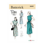 Patron butterick b6889f5 robe boutonn�e femme 44 - 52 - butterick - mondial tissus