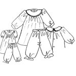 Patron frgoli 306 - robe et panty long enfant 6  36 mois - mondial tissus