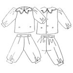 Patron frgoli 310 - chemisier et knickers enfant 6  36 mois - mondial tissus
