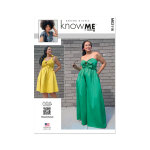 Patron know me me2116y5 robe et combi noues devant femme 46 - 54 - know me - mondial tissus