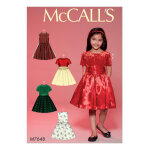 Patron mc call's 7648cce - robe pour enfant, ceinture fronce 3  6 ans - mccall's - mondial tissus
