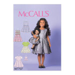 Patron mc call's 7707cdd - robe enfant et poupe de 2  5 ans - mccall's - mondial tissus