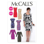 Patron mccall's 7085a5 patron de robes fourreau chics et lgantes - femme 34 - 42 - mondial tissus