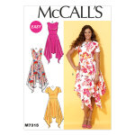 Patron mccall's 7315e5 robes fourreau asymtriques pour femmes 42 - 50 - mccall's - mondial tissus