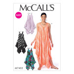Patron mccall's 7402y robes tentes colores et asymtriques pour femmes 32 - 42 - mccall's - mondial ...
