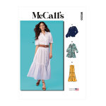 Patron mccall's 8285y - haut et robes chemisier  volants du 32 - 42 - mccall's - mondial tissus