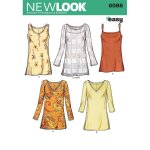 Patron new look 6086 - t - shirt femme - newlook - mondial tissus