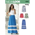 Patron new look 6287 - jupe longue femme - newlook - mondial tissus