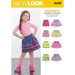 Patron new look 6409 - jupe fillette - newlook - mondial tissus