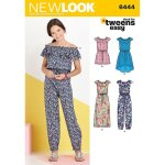Patron new look 6444 - combi pantalon enfant - newlook - mondial tissus