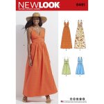 Patron new look 6491 - robe d't femm - mondial tissus