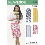 Patron new look 6544 - jupe et pantalon femme - newlook - mondial tissus