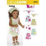 Patron new look 6578 - robe et bandana fillette - newlook - mondial tissus