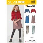 Patron new look 6592 - ensemble pour fille veste filet, robe, legging - newlook - mondial tissus
