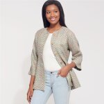 Patron new look 6607 - gilet pour femme boutonn� - newlook - mondial tissus