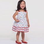 Patron new look 6610 - robe d't fillette  bretelles - newlook - mondial tissus