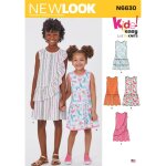 Patron new look 6630 - robe sans manches  volants - mondial tissus