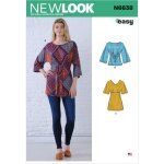 Patron new look 6638 - tunique ou top  enfiler - newlook - mondial tissus