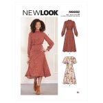Patron new look 6682 - robes de demoiselle col pliss - newlook - mondial tissus