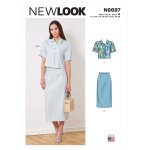 Patron new look 6697 - haut crop - top et jupe crayon femme - mondial tissus