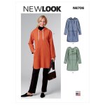 Patron new look 6706 poncho  capuches avec variantes poches du 34 au 54 - newlook - mondial tissus