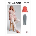 Patron new look 6712 top pliss et pantalon ajust du 34 au 46 - newlook - mondial tissus