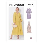 Patron new look 6718 robe longue avec dcollet en v variantes du 36 au 48 - newlook - mondial tissus ...