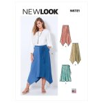 Patron new look 6721 jupe asymtrique 38 au 50 - newlook - mondial tissus