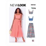 Patron new look 6722 jupe portefeuille avec haut court 34 - 46 - newlook - mondial tissus