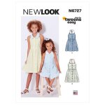 Patron new look 6727 robe fille col claudine 3  14 ans - newlook - mondial tissus