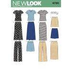 Patron new look 6730 - jupe pantalon t - shirt femme - mondial tissus