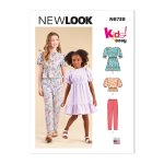 Patron new look 6739 robe haut et pantalon pour filles de 94  158 - newlook - mondial tissus