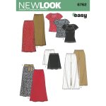 Patron new look 6762 - ensemble jupe pantalon veste t - shirt - mondial tissus