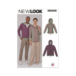 Patron new look 6806 sweats � capuche unisexe - newlook - mondial tissus