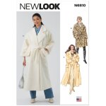Patron new look 6810 - manteau avec ceinture en deux longueurs pour jeunes femmes 36 - 50 - newlook - ...