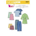 Patron new look 6847 - ensemble de nuit pyjama peignoir - newlook - mondial tissus