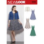 Patron new look n 6390 robe et bolro - newlook - mondial tissus