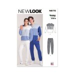 Patron new look n 6772 haut et pantalon unisexe 36 au 54 - newlook - mondial tissus