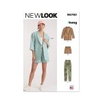 Patron new look n 6780 veste short pantalon femme 38 au 50 - newlook - mondial tissus