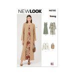 Patron new look n 6785 - robe et manteau chacun en deux longueurs, veste et sac pour jeunes femmes 36 ...