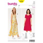 Patron robe taille haute effet cache - c ur - burda n6496 - burda - mondial tissus