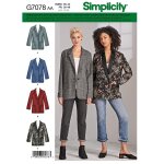 Patron simplicity s8697. aa - veste boutonne femmes 38 - 46 - simplicity - mondial tissus