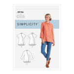 Patron simplicity s9106. aa - chemisier femme mao boutonnire diagonale 38 - 46 - simplicity - mondial ...